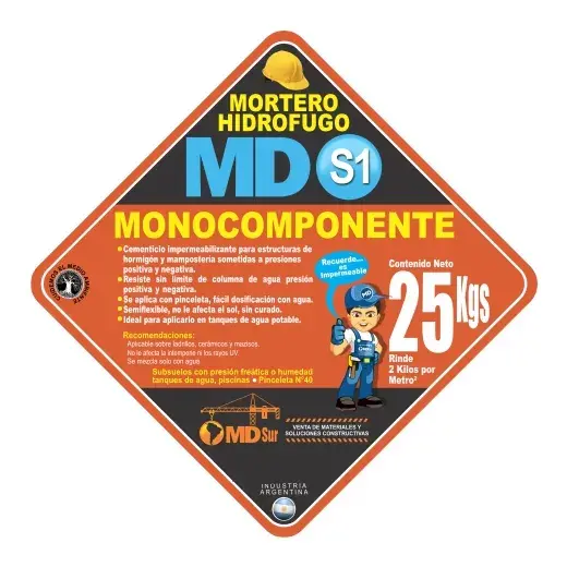 Mortero cementicio impermeable de masa pesada. Contiene elementos quimicos que otorgan una completa impermeabilidad contra el agua sin necesidad de ningun tipo de curado o proteccion.